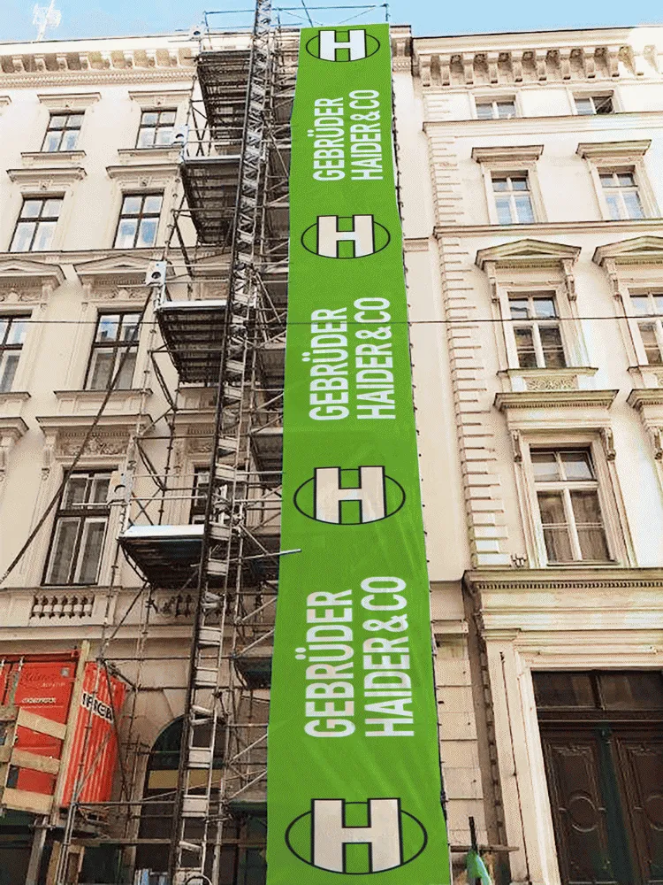 MeshFrei Service Baustellenwerbung Referenz 1